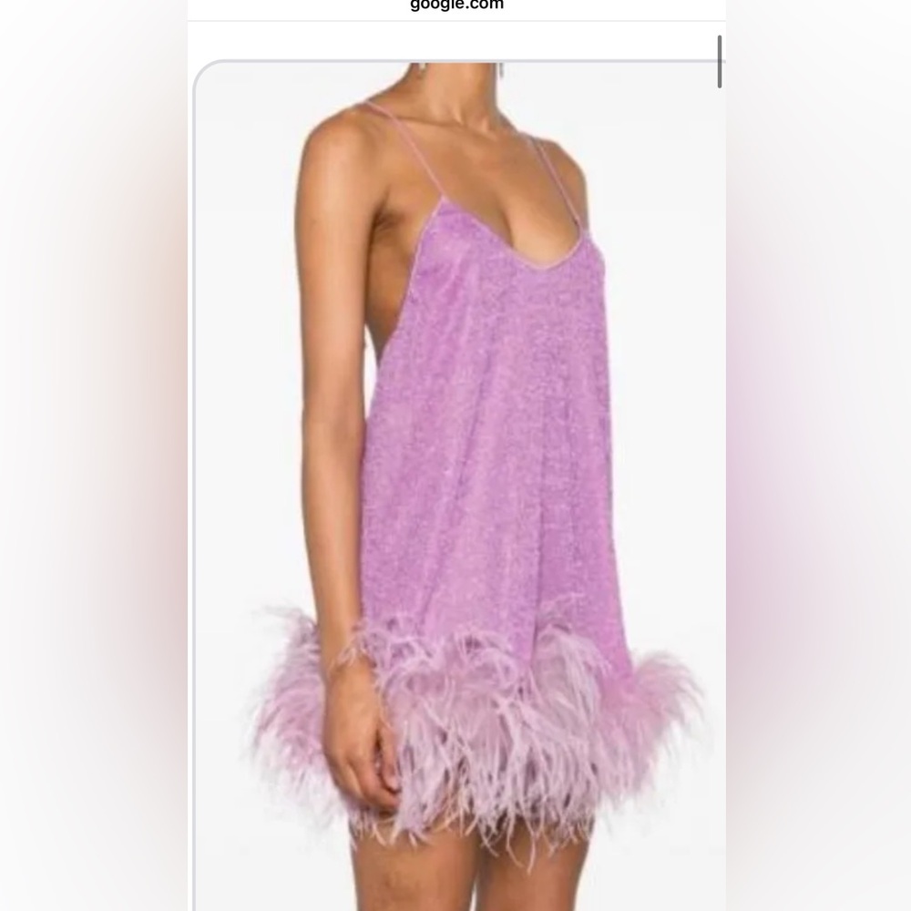 Oseree Mini Feather Purple Sparkle Lumiere Dress